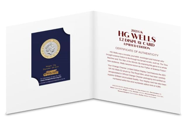 2021 UK H. G. Wells BU £2 Display Card insides