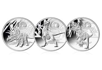 2021 The Age of Dinosaurs Silver 1oz Three Coin Set Reverses