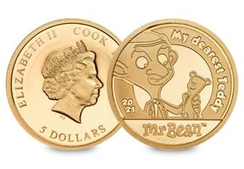 Mr Bean 1/2g Gold Coin Obverse and Reverse