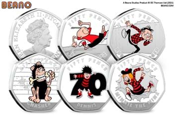 2021 Dennis's 70th Anniversary Silver Proof 50p Set