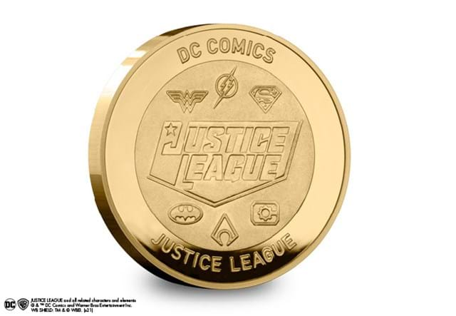 Justice League emblems side of medal