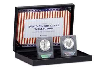 US 2021 MS70 Silver Eagle Collection in display box