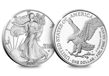 US 2021 MS70 Silver Eagle Collection obverses