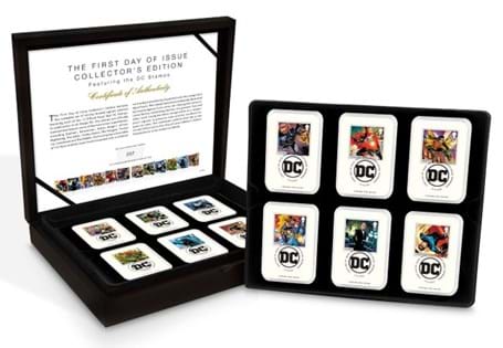 This boxed edition features the 2021 Royal Mail DC Batman Stamps, each in a tamperproof capsule. Presented in wooden box. EL: 250