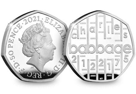 This 50p has been struck and issued by The Royal Mint to mark the 150th anniversary of Charles Babbage's death. It's struck from .925 Silver to a Proof finish. 