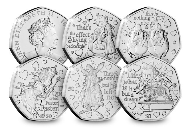 Alice in Wonderland 50p BU Set 2021