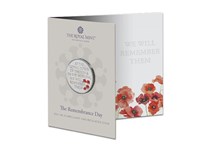 This pack features the official Remembrance Day £5 coin issued by The Royal Mint. Struck to a Brilliant Uncirculated quality and features colour printing. Presented in Royal Mint presentation pack.
