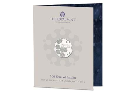 This 50p has been struck and issued by The Royal Mint to mark the 100th anniversary of the discovery of insulin. It is struck to a Brilliant Uncirculated quality.