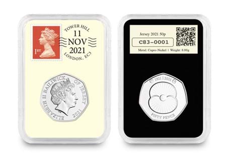 This Jersey 2021 DateStamp Issue features the official RBL Centenary 50p coin. Postmarked with the date 11/11/2021 to mark 100 years of the RBL. EL: 4,995