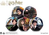 This set of five medals has been released to celebrate the 20th Anniversary of Harry Potter and the Philosopher's Stone.