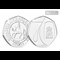 2022 Platinum Jubilee 50p Obverse and Reverse with BU logo