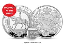 This 2022 5oz silver coin has been issued by The Royal Mint to commemorate the Platinum Jubilee of Queen Elizabeth II. The coin has been struck from .999 Silver to a proof finish.