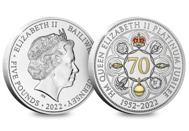 The Platinum Jubilee Five Pound Coin Obverse and Reverse