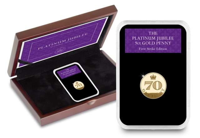 The Platinum Jubilee Gold Penny in Display Box