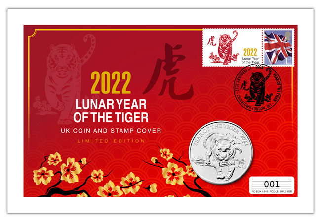 The 2022 Lunar Year of the Tiger UK Coin Cover