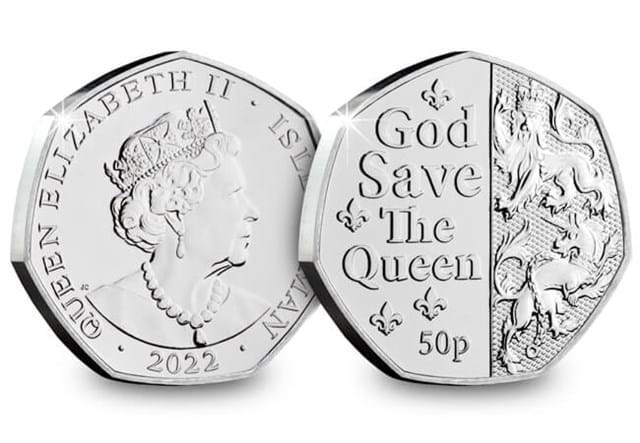 God Save The Queen 50p Obverse and Reverse