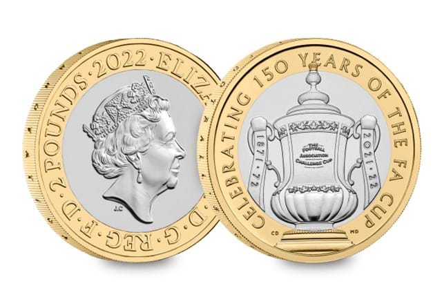2022 UK 150th Anniversary of the FA Cup BU £2 Obverse and Reverse