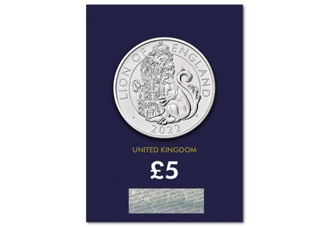 2022 UK Lion of England CERTIFIED BU £5 Reverse in Change Checker Card