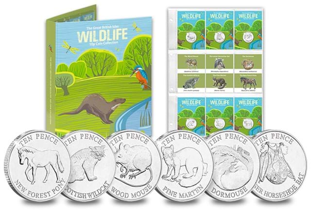 Woodland Mammals 10p Reverses with folder