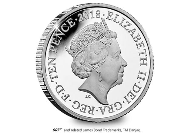 UK James Bond A-Z Silver 10p Coin Obverse