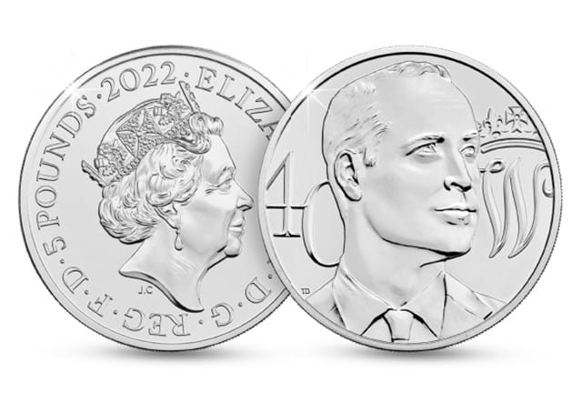 2022 UK Prince William £5 Coin obverse and reverse