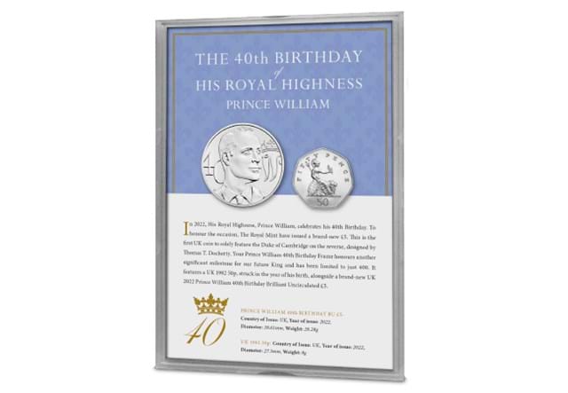 Duke of Cambridge BU £5 Commemorative Frame With Britannia 50p