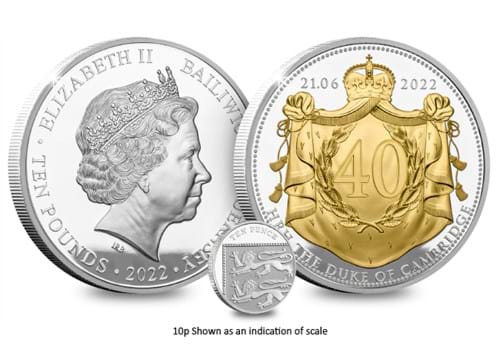 DN 2022 Duke Of Cambridge 40Th Birthday Silver 5Oz Coin Both Sides With 10P Product Image