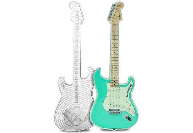 Stratocaster Guitar Coin Obverse Reverse
