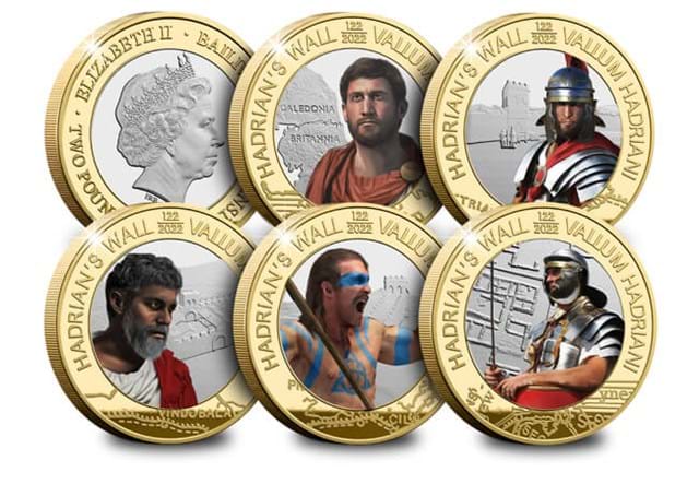 Hadrian S Wall All Silverproof £2 Group Shor With Obv