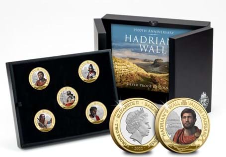 Own the Roman Britain Silver Proof £2 Set. Issued to mark the 1,900th anniversary of the building of Hadrian's Wall. 