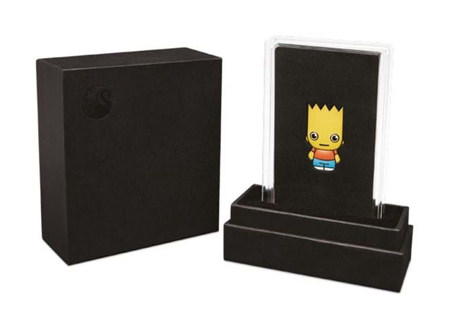 Bart Simpson Minted Mini 1Oz Silver Coin In Display Box