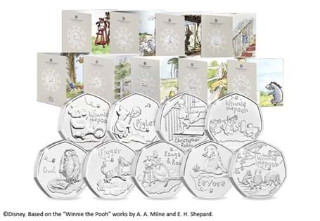 Featuring all of the Winnie the Pooh BU Packs from 2020, 2021 and 2022. x 9 packs in official Royal Mint packaging.