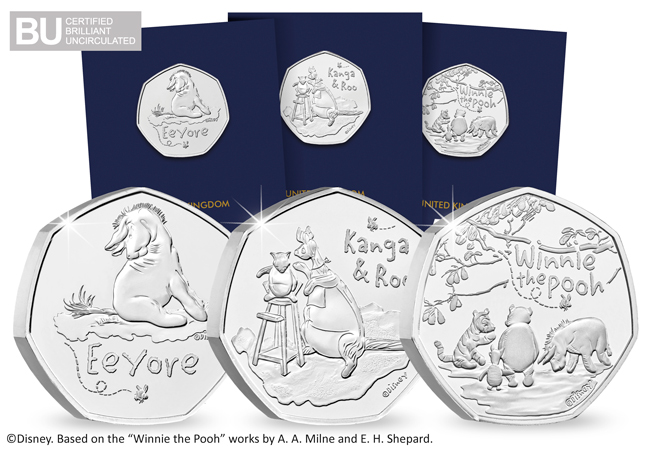 2022 UK Winnie the Pooh BU 50p Set of Three