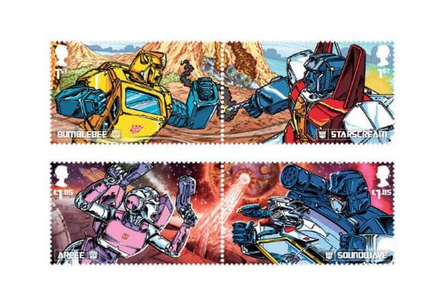 Transformers Royal Mail Stamps Bumblebee, Arcee, Starscream And Soundwave