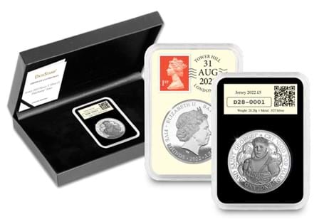 Issued to mark the 600th anniversary of the death of King Henry V. This DateStamp features a £5 coin struck from .925 silver to a proof finish and postmarked with the anniversary of Henry V's death.