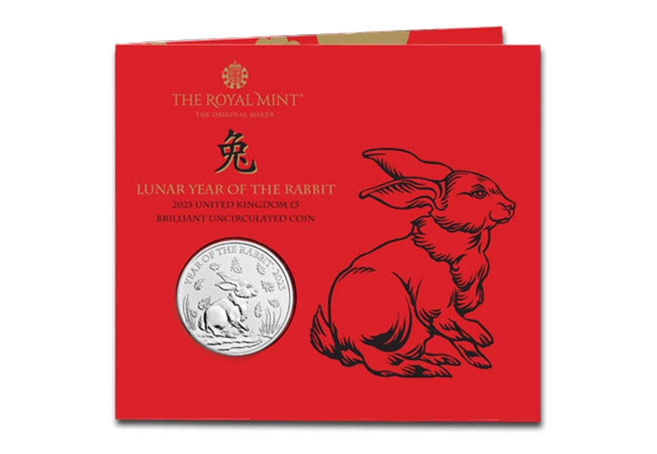 UK 2023 Lunar Year of the Rabbit £5 BU Pack