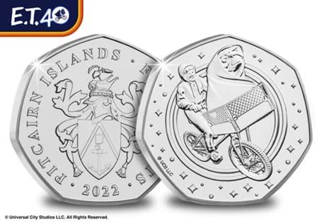 2022 marks the 40th Anniversary of the iconic film E.T. the Extra-Terrestrial. To celebrate a Brilliant Uncirculated 50 Cent coin has been issued.