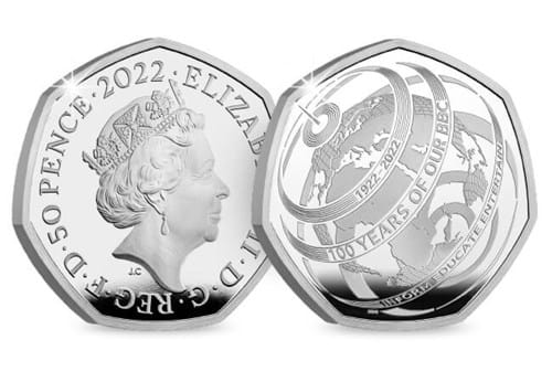 100Th Anniversary Of Our BBC Silver Proof 50P Obverse Reverse