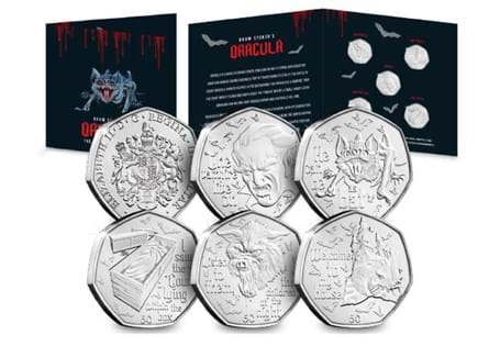 To celebrate the 125th Anniversary of the publication of Bram Stoker’s novel, you can own the brand new Dracula BU 50p Set! Authorised by Gibraltar.