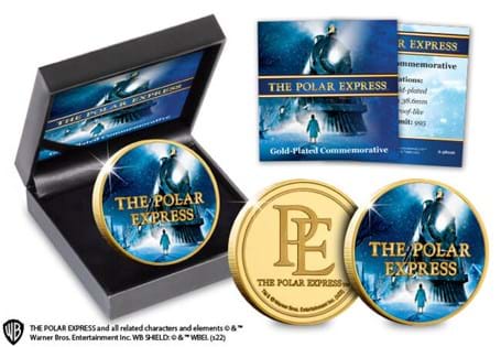 This 24ct Gold-plated commemorative features the iconic artwork used on The Polar Express film poster. The Polar Express is the classic film released in 2004. Limited to 995 worldwide.