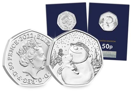 This coin is the fifth coin released by The Royal Mint as part of The Snowman series, and features the Snowdog. This 50p has been struck to a superior Brilliant Uncirculated quality.