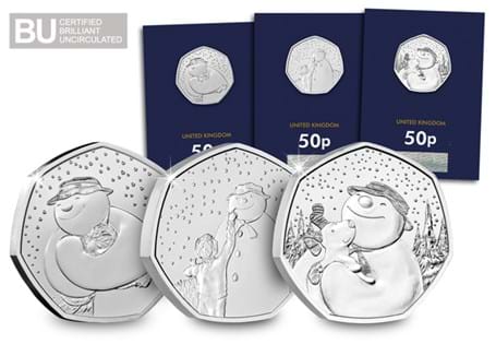 This trio includes The Snowman 50ps from 2020, 2021 and 2022, each struck to a Brilliant Uncirculated quality and protectively encapsulated in Change Checker packaging.
