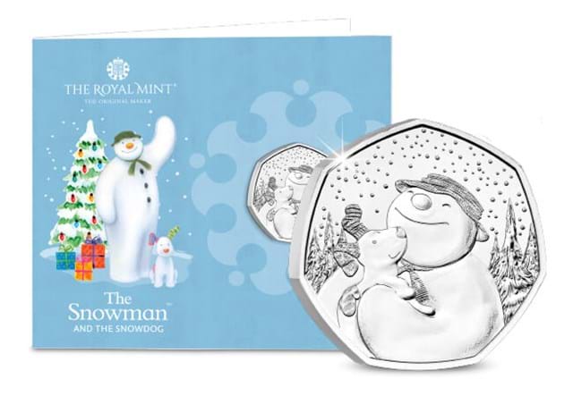 The Snowman And The Snowdog 50P BU Christmas Card With Reverse