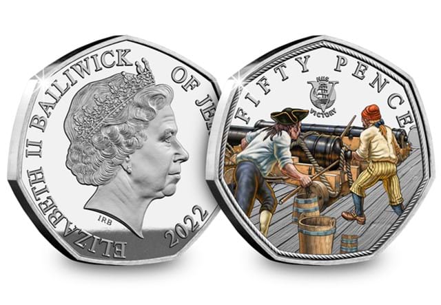 2022 Jersey HMS VICTORY SILVER With Colour 50Ps OBV REV Crew