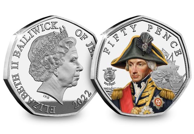 2022 Jersey HMS VICTORY SILVER With Colour 50Ps OBV REV Nelson