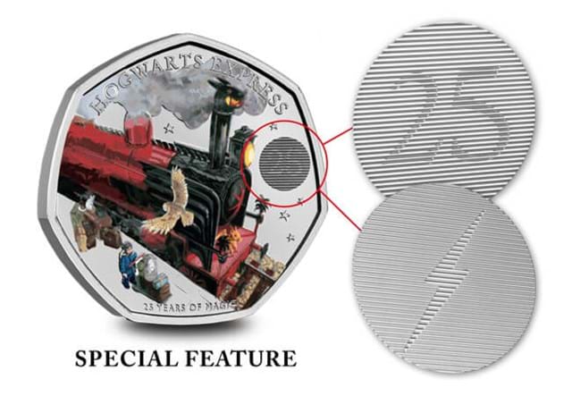Harry Potter Hogwarts Express 50P Silver Reverse With Lenticular Feature