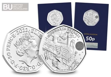 This 2022 UK Hogwarts Express 50p coin has been struck to commemorate 25 years since the publication of the first Harry Potter book. 