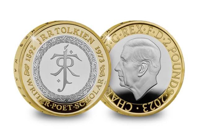 2023 UK Commemorative Coin Set Proof J.R. R. Tolkien Obverse Reverse