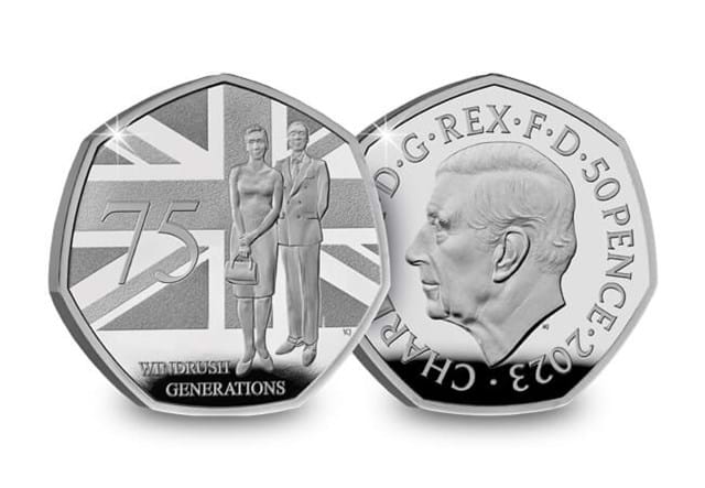 2023 UK Commemorative Coin Set Proof Windrush Generation Obverse Reverse
