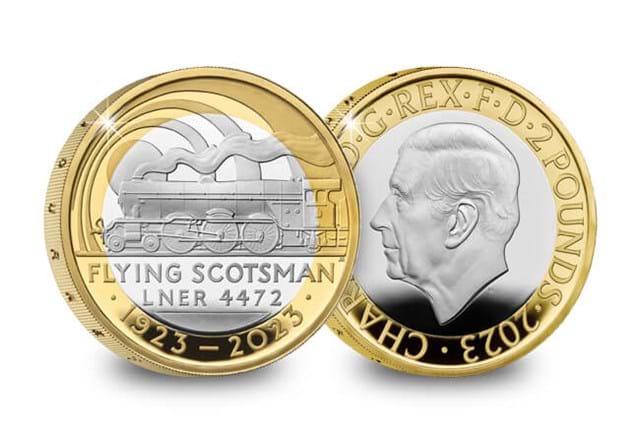 2023 UK Commemorative Coin Set Silver Flying Scotsman Obverse Reverse